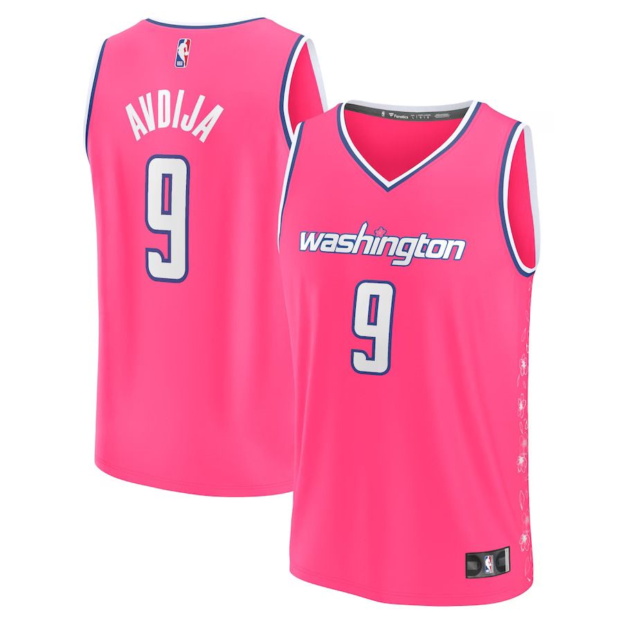 Men Washington Wizards 9 Deni Avdija Fanatics Branded Pink City Edition 2022-23 Fastbreak NBA Jersey
